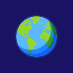 Planet Earth, vector isolated planet on dark blue background, isolated planet in space, astronaut  see planet from the space, 3d illustration of planet Earth, blue planet, our home, our planet Earth.