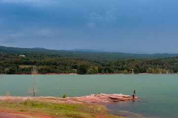 Flooding on Spain's Lake Sau in Catalonia