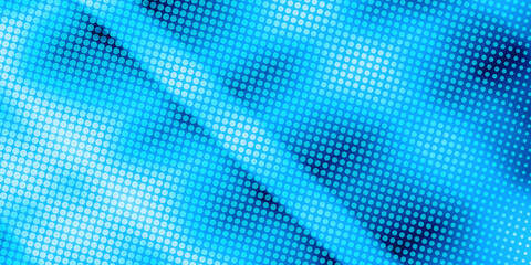 Naklejka premium 90-s style. Creative illustration in halftone style with blue gradient. Abstract colorful geometric background. Pattern for wallpaper, web page, textures