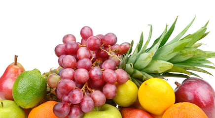 fruits isolated on white background.