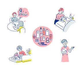 さまざまなエステサロンでのシーン　セット