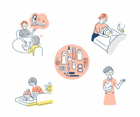 さまざまなエステサロンでのシーン　セット