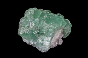 macro mineral fluorite stone on balck background