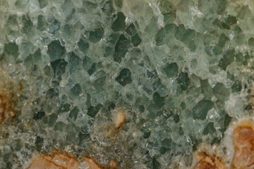 Macro stone Fluorite mineral on black background
