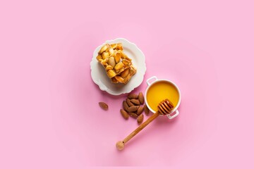 Traditional Christmas dessert in Spain, Portugal, and Italy made of honey, sugar and toasted almonds