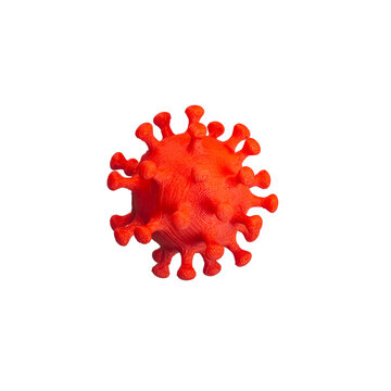 3d Model Of COVID-19 Virus Molecule Isolated On White Background