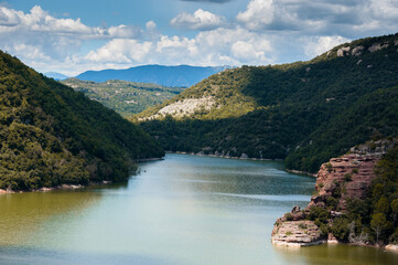Beautiful nature at Sau Reservoir in Spain