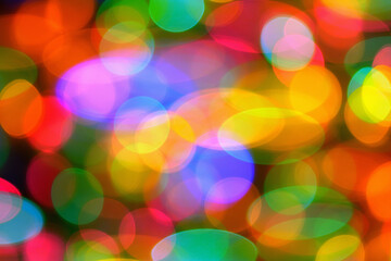 Abstract multicolored Christmas light in bokeh as background