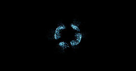 Abstract technology blue sphere background made of animated lines and dots, particles.