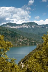 Naklejka na ściany i meble Beautiful nature at Sau Reservoir in Spain