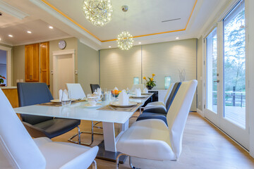 Modern dining room in luxury house.