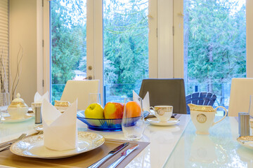 Modern dining room in luxury house.