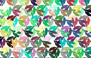 Turmeric green leaves seamless pattern