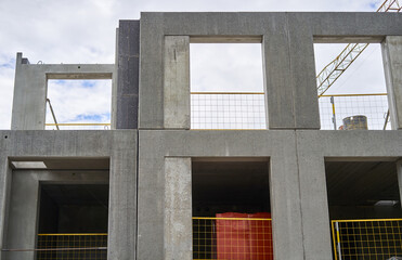 Factory prepared block building in progress 