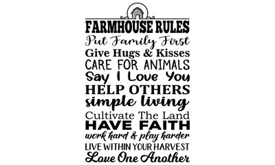 Farmhouse Rules SVG EPS PNG Farmhouse Rules Cut File