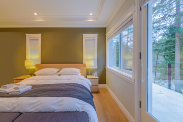 Beautiful and modern home and hotel bedroom interior design.