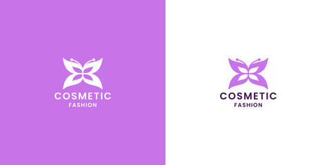 beauty butterfly cosmetic logo design. butterfly cosmetic logo design.