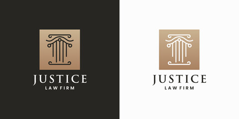 law firm pillar justice logo design. symbol about justice
