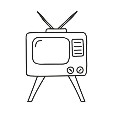 Vector icon of old TV.