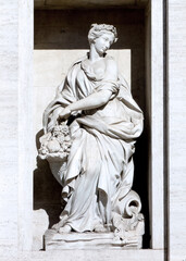 Agrippa, Goddess of Abundance, Trevi Fountain, Rome, Italy, 2021. - 468663289