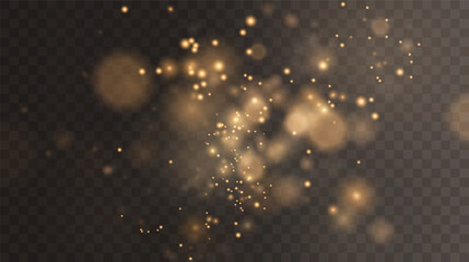 Christmas background. Powder PNG. Magic shining gold dust. Fine, shiny dust bokeh particles fall off slightly. Fantastic shimmer effect.	
 - obrazy, fototapety, plakaty
