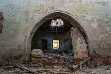 ruins inside an ancient Orthodox church