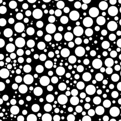 Circles, dots seamless pattern. Dot, circle shapes motif. Circular figures backdrop. Rounds background. Geometric wallpaper. Vector illustration. Digital paper, textile print, abstract ornament.