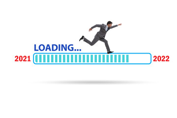 Concept of transitioning from year 2021 to 2022