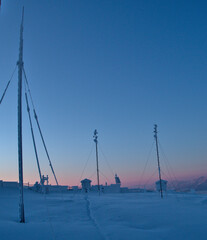 Meteorological station at dawn