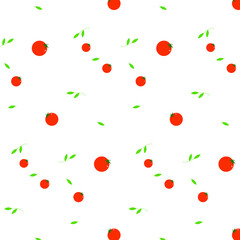 Pattern with cherry tomatoes. Vector.