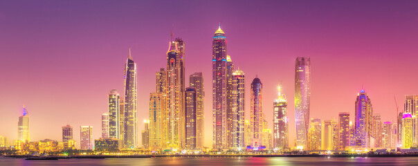 Dubai Marina bay view from Palm Jumeirah, UAE