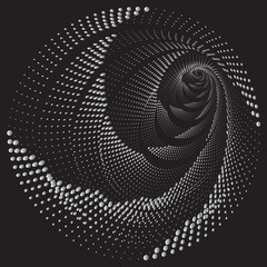 Dotted Halftone Vector Spiral Pattern or Texture