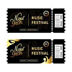 Black ticket concert template design
