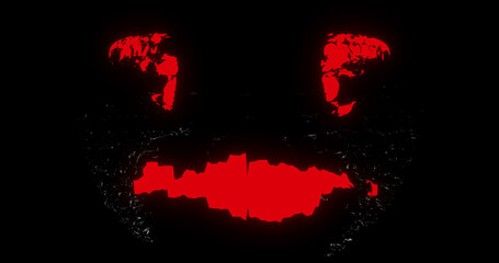 Render with a scary red glowing face