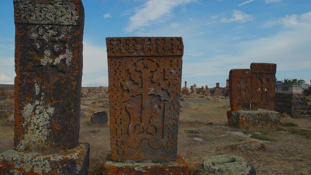 Khachkar Cemetery with Ancient Carved Stones in Noratus Armenia