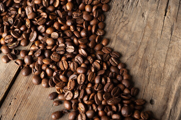 Coffee on grunge wooden background