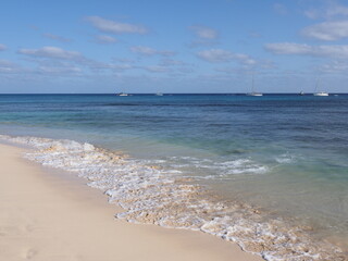 Shore at sandy beach on Atlantic Ocean at Sal island, Cape Verde