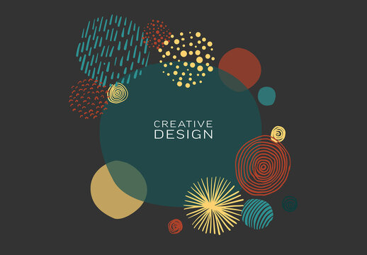 Contemporary Modern Trendy Doodle Handdrawn Background Layout with Place for Your Content