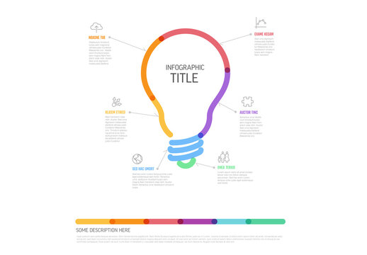 Thick Line Light Bulb Multipurpose Infographic Layout