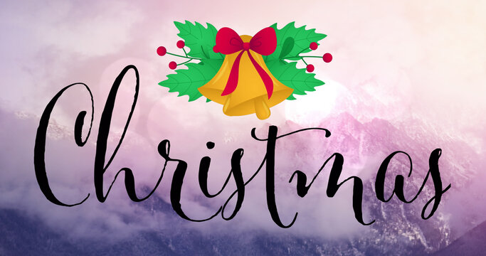 Image of christmas text over christmas decoration and gifts