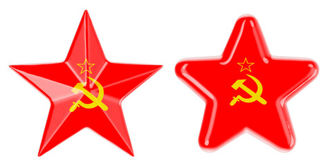 Soviet red star. 3D rendering