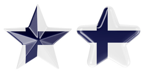 Stars with Finnish flag, 3D rendering