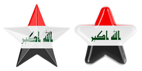 Stars with Iraqi flag, 3D rendering