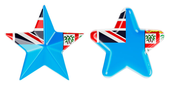 Stars with Fijian flag, 3D rendering