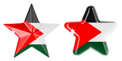 Stars with Jordanian flag, 3D rendering
