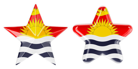 Stars with Kiribatian flag, 3D rendering