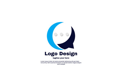 illustrator chat app icon logo design vector