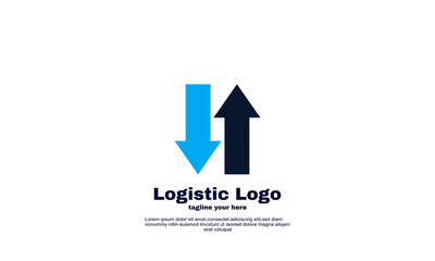 awesome company and business arrow logistic geometry logo design vector