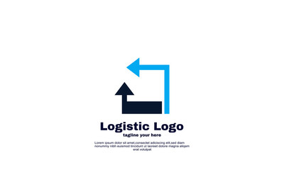 awesome company and business logistic geometry logo design vector
