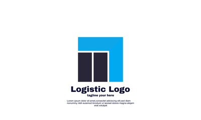 awesome company and business logistic logo design vector